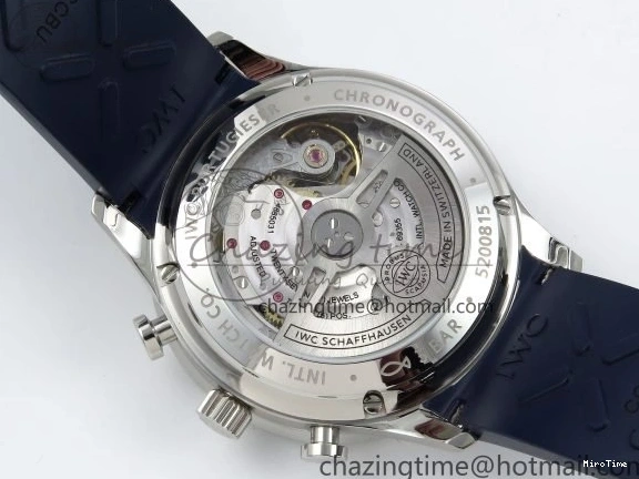 MIROTIME 0412 Casual Portuguese Chrono IW3716 Z+F 1:1 Best Edition White Dial on Blue Rubber Strap A 7016